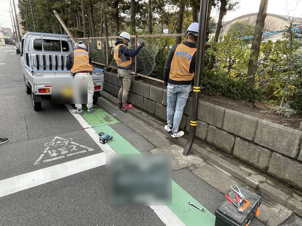 フェンス張替工事 施工中
